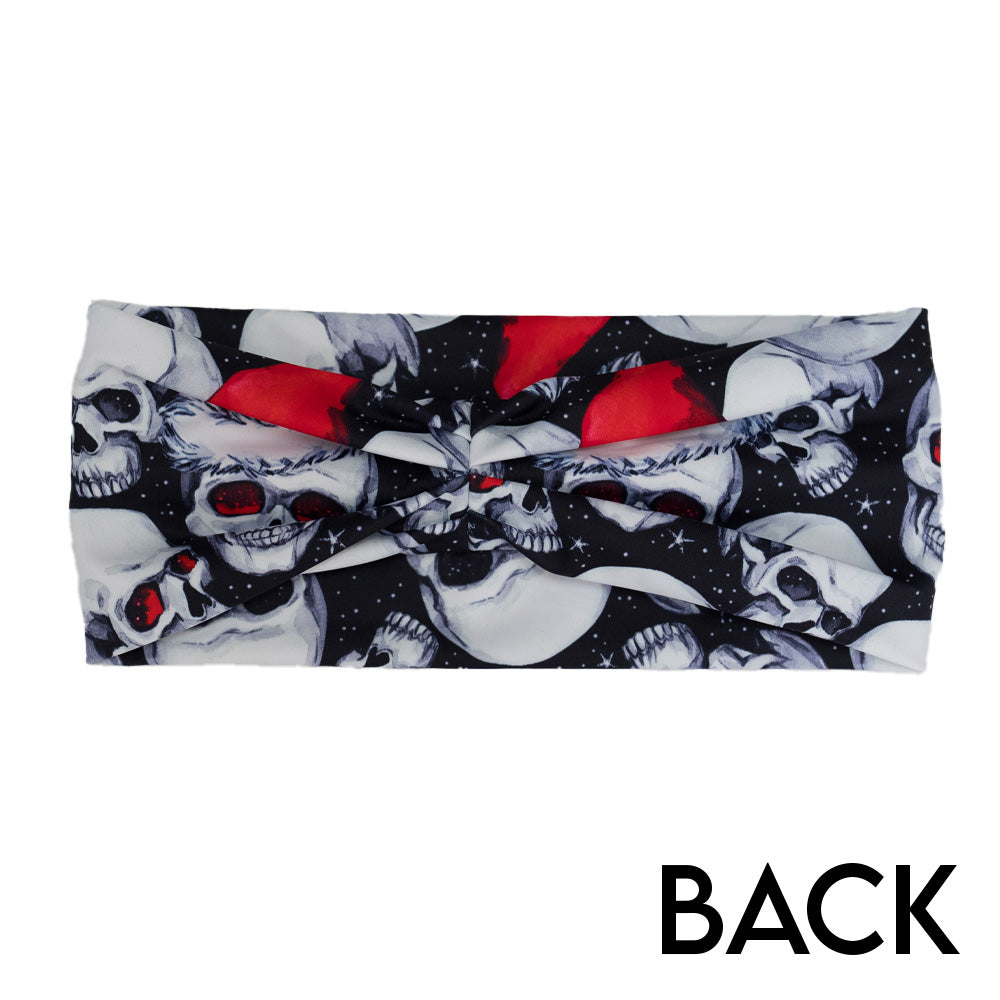 back of the santa hat and skull pattern headband