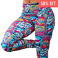 comic book style action bubble sayings patterned leggings discount