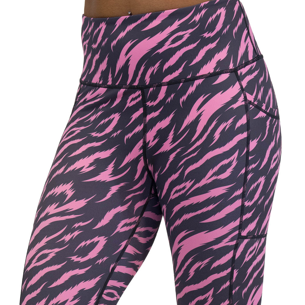 leggings with pink and black zebra pattern