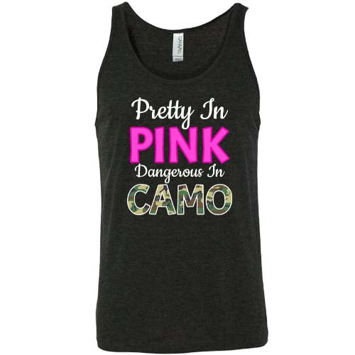 black "Pretty In Pink Dangerous In Camo" Unisex Shirt