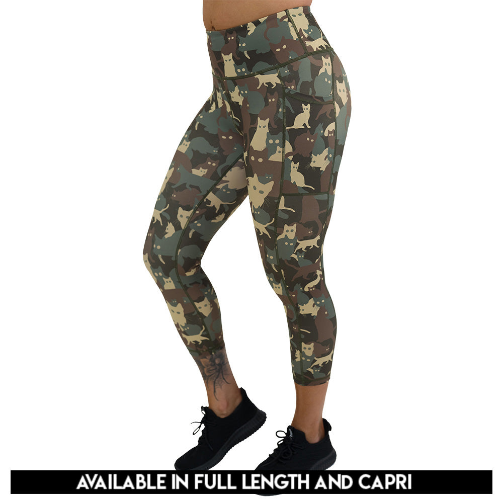 camo cat patterned leggings