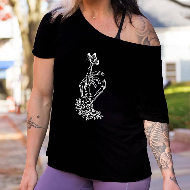 Skeleton Hand Butterfly | Slouchy Tee