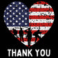 close up of the the black "Thank You Flag Heart" graphic that is on the slouchy tee