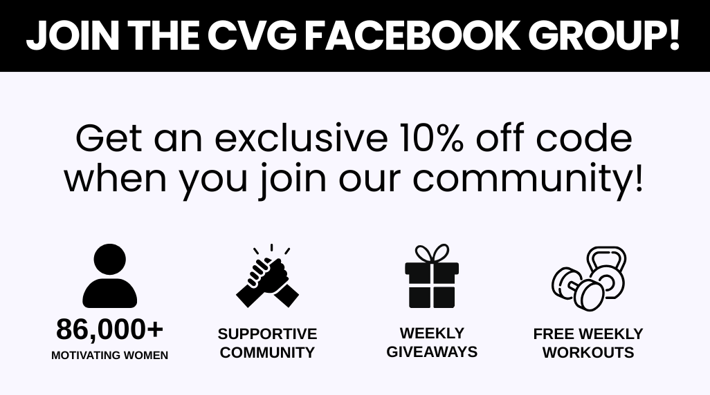 Promotional graphic for joining a CVG Facebook group with benefits listed.
