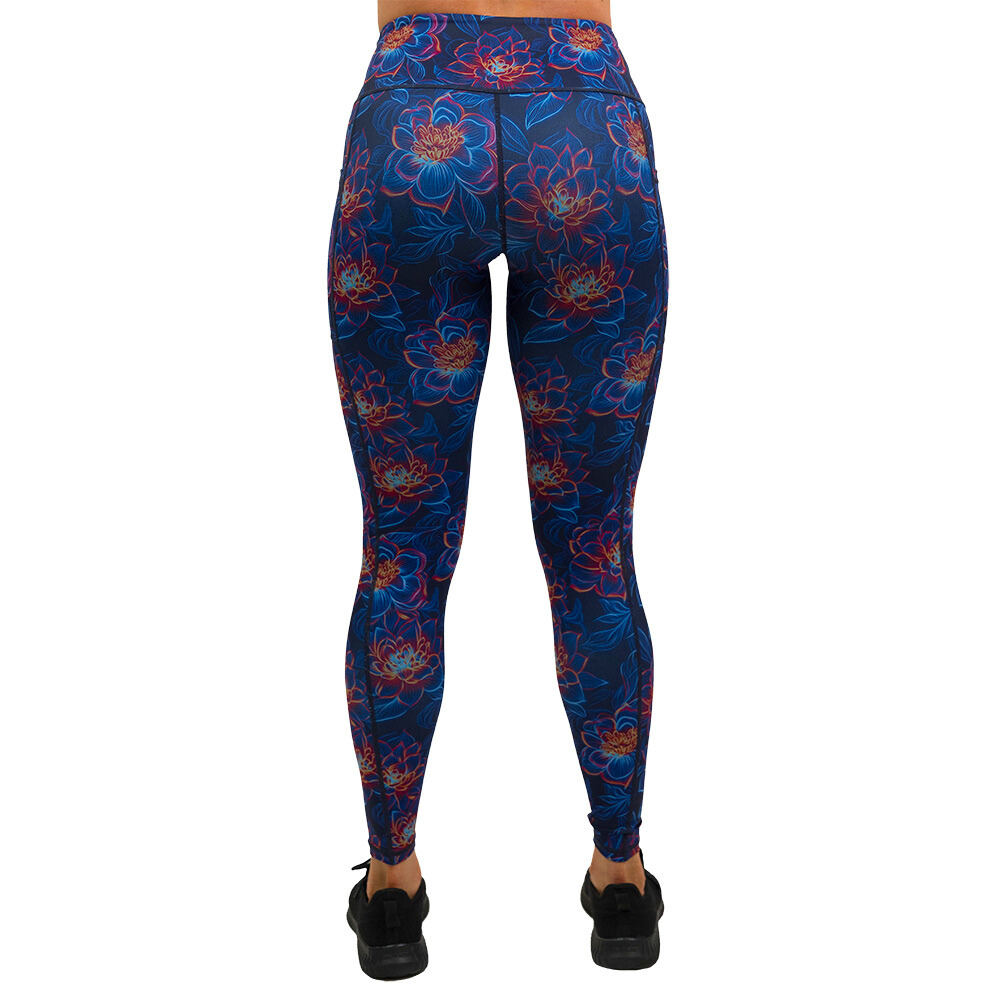 back of luminous lotus leggings full length leggings