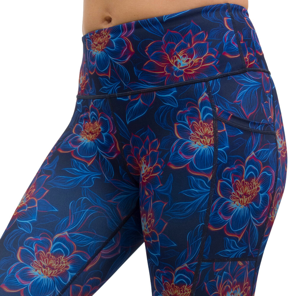 close up of luminous lotus leggings