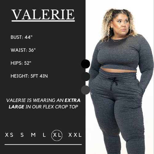 Model's measurements of 44 inch bust, 36 inch waist, 52 inch hips, and height of 5 foot 4 inches. She is wearing a size extra large in this crop top