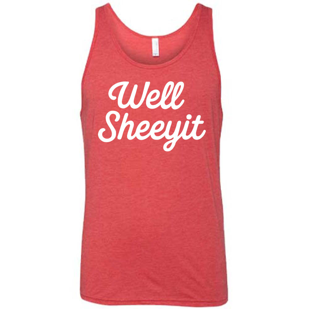 Red Unisex Tank with Well Sheeyit written in white lettering
