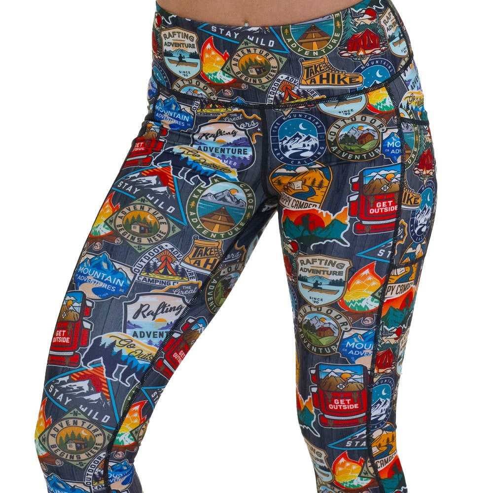 travel inspired leggings