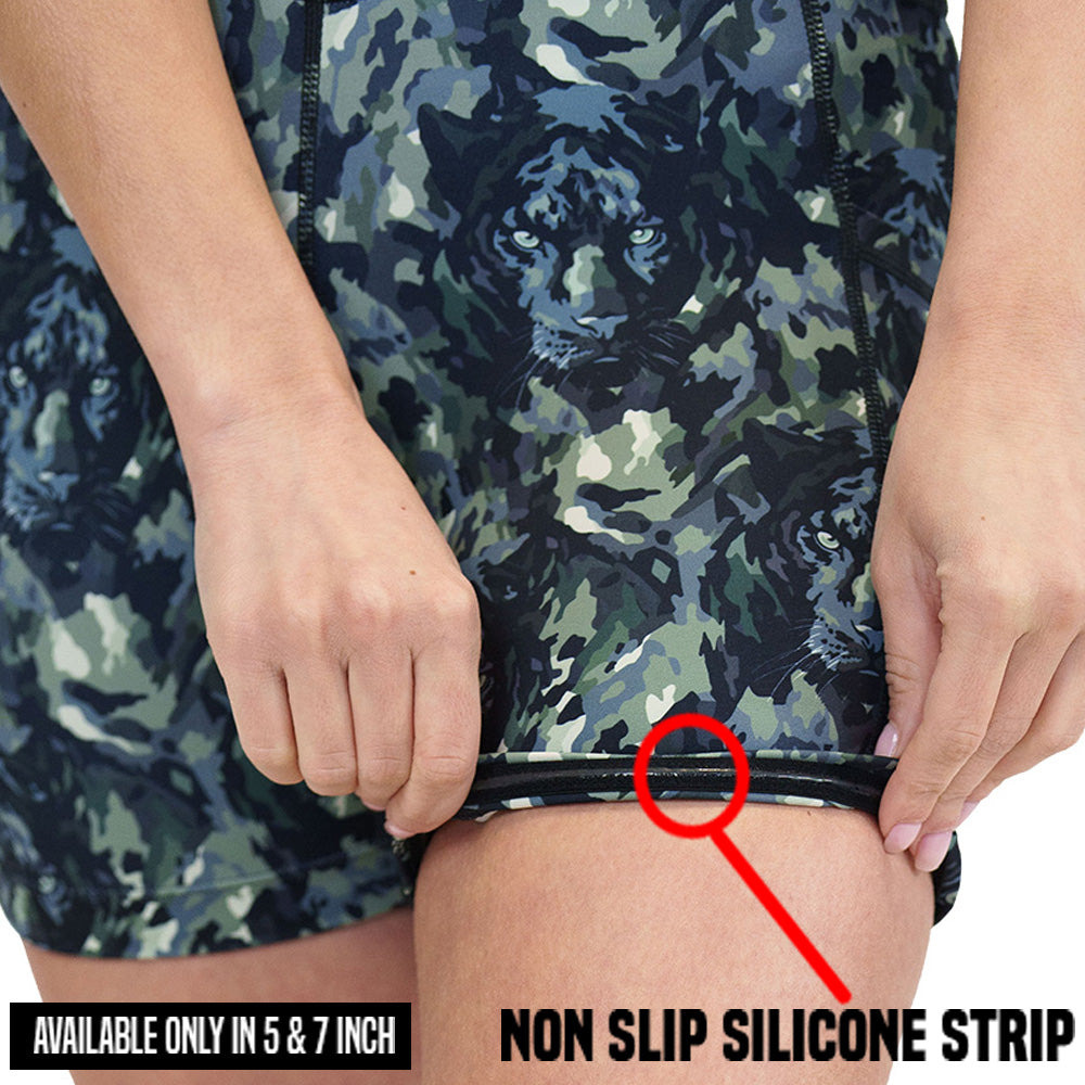 non slip strip on the panther camo print shorts