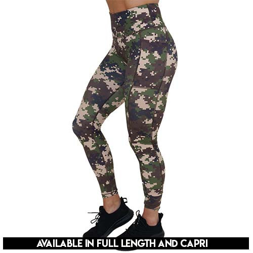 digital camo print legging's available in full and capri length