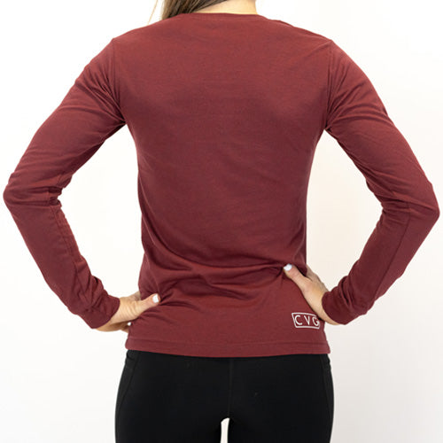back of cardinal long sleeve shirt