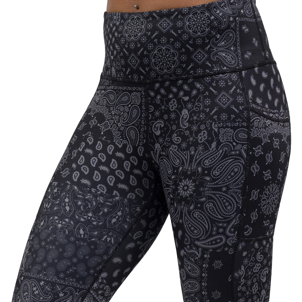 black paisley patterned leggings