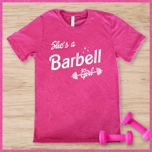 pink she's a barbell unisex tee
