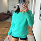 front view of basic spearmint colored crew neck
