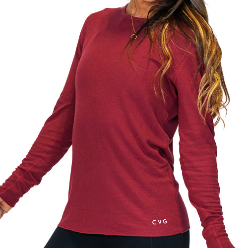 solid maroon thermal 