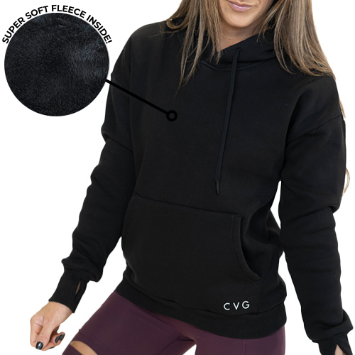black fleece lined hoodie