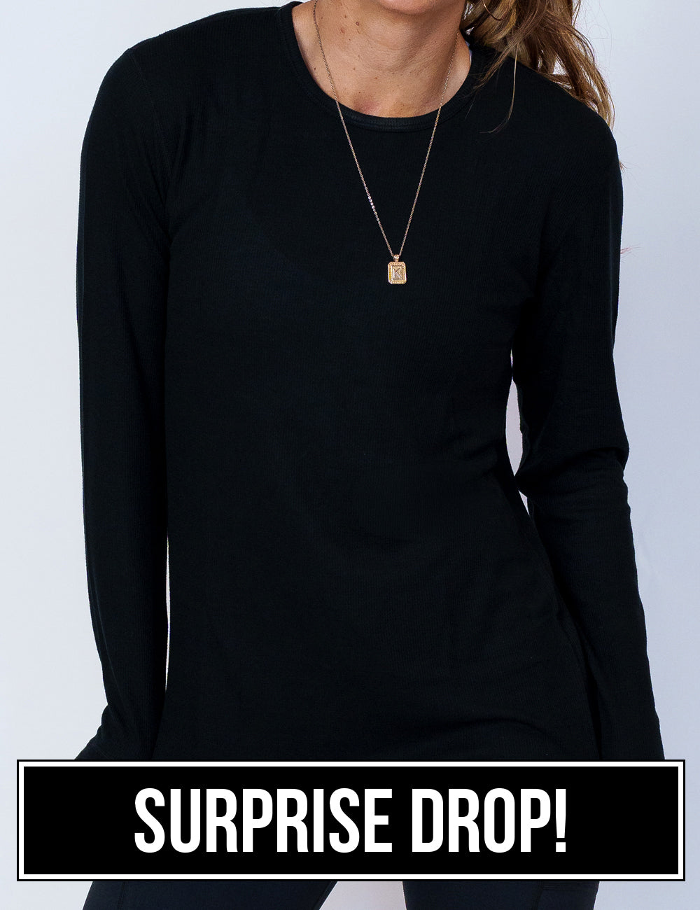 front of solid black thermal, surprise drop