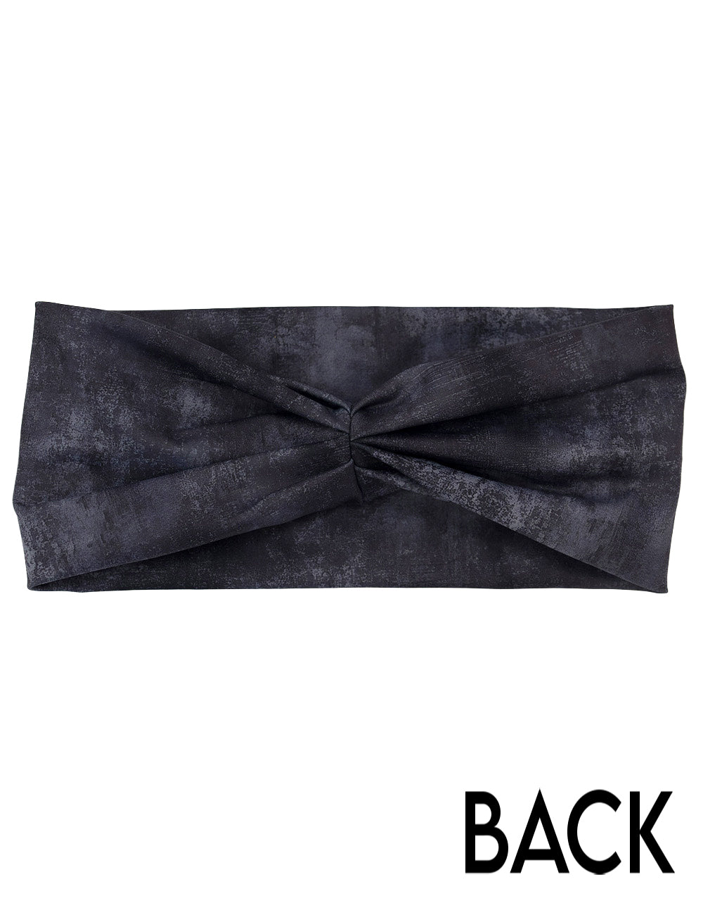 back of the black and grey grunge concrete pattern headband