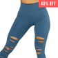 40% off of blue leggings with rip design