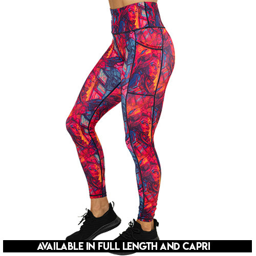 colorful bounty huntress patterned leggings available lengths