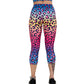back of capri length rainbow leopard leggings