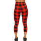 back of red checkered leggings available in capri length
