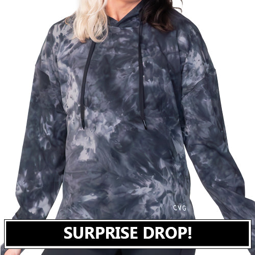 grey and white tie dye hoodie surprise drop