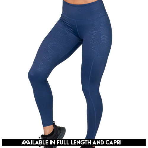 blue snakeskin print leggings available inseams