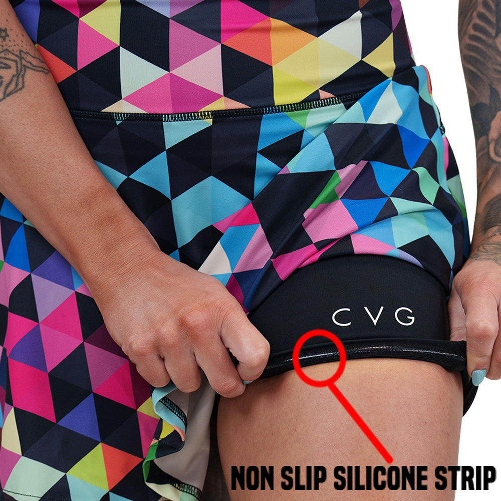 non slip strip on the color block skirt