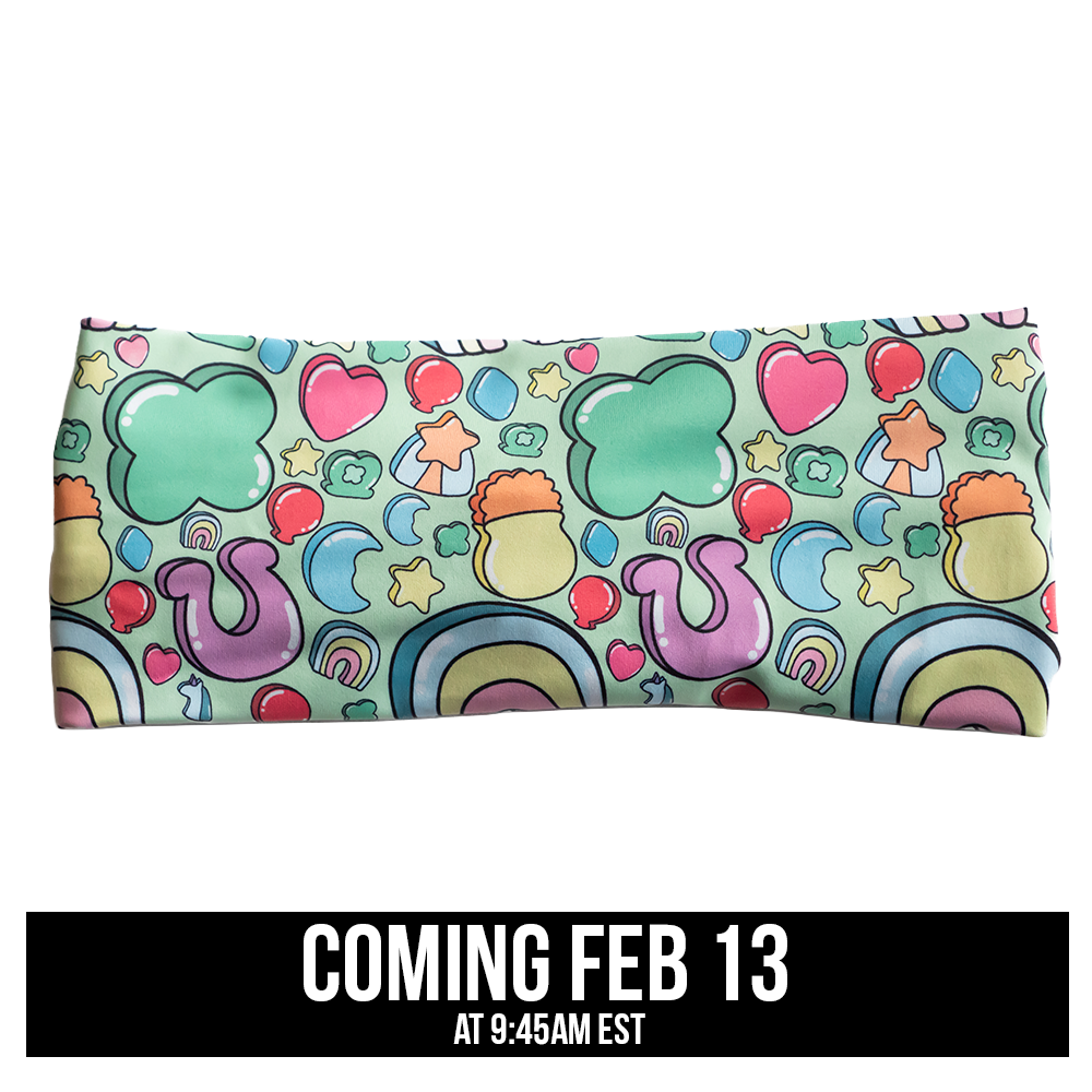 headband with St Patrick's day inspired charms print, coming soon