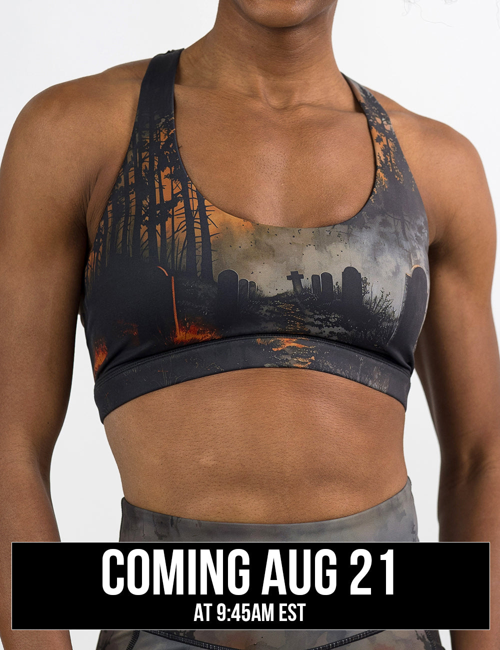 front of the dark cemetery with a full moon bra coming august 21st
