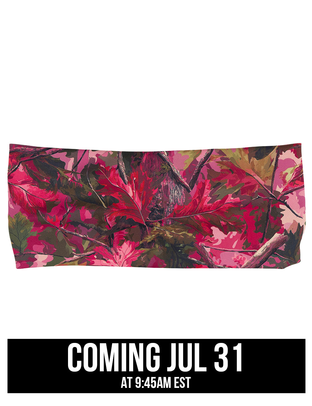 front of the pink forest camo headband, coming july 31st
