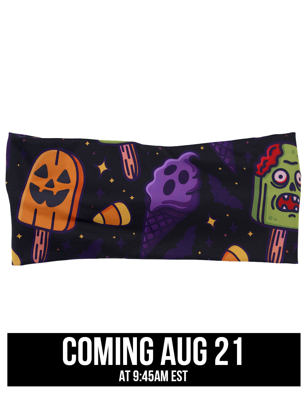 front of the jack o lantern, zombie, and ghost cold treats headband coming august 21st