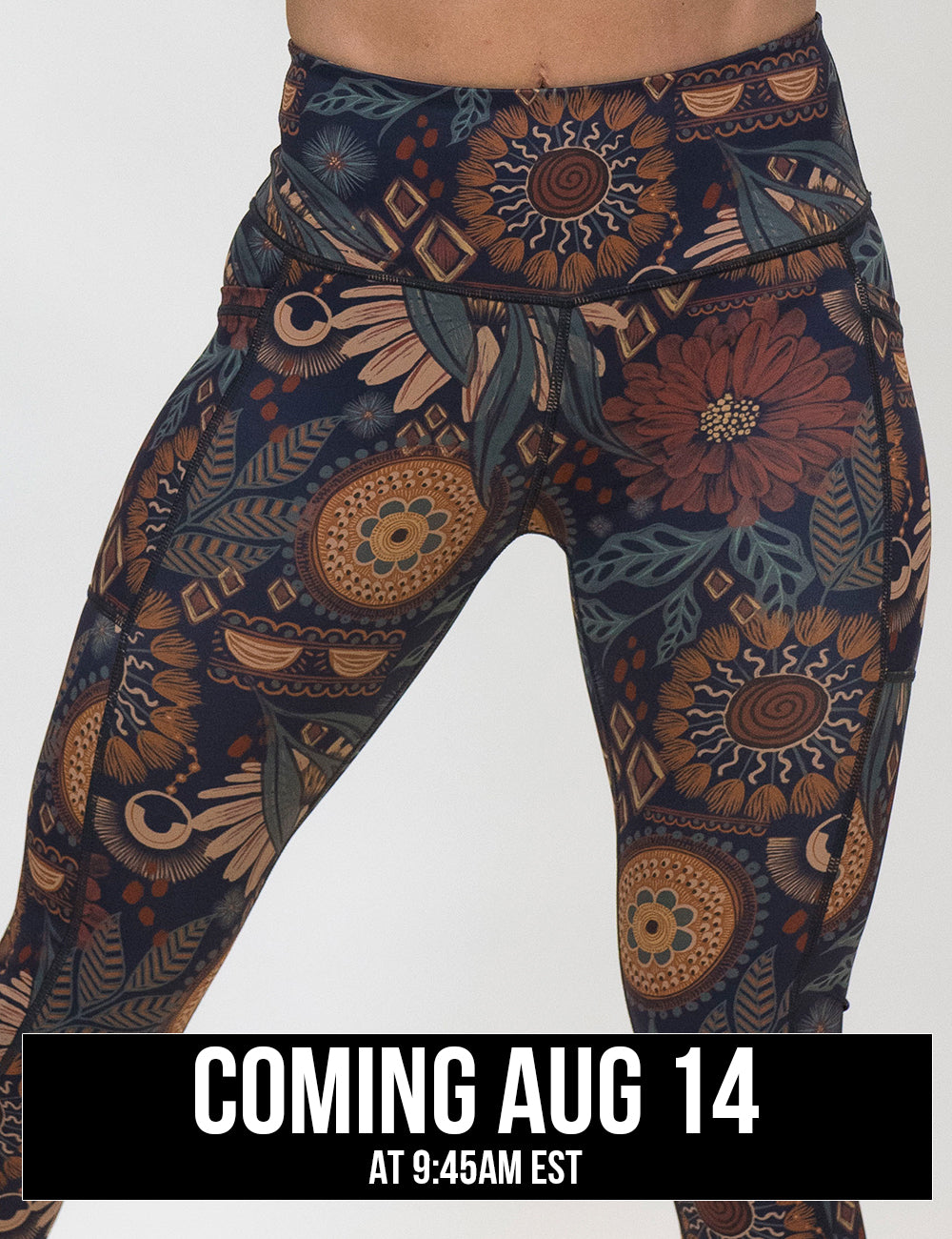 front of the paisley flowers leggings coming august 14th