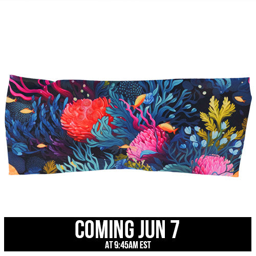 coral reef patterned headband coming soon