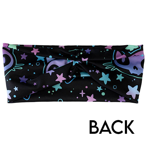 back of the alien cat with stars headband
