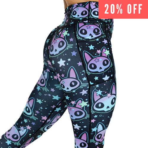 20% off cosmic kitty leggings