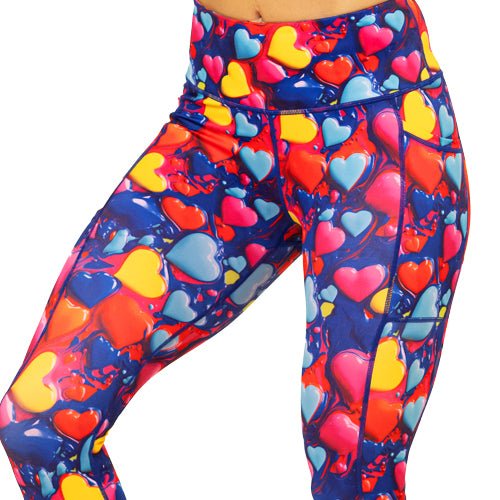 colorful heart pattern leggings