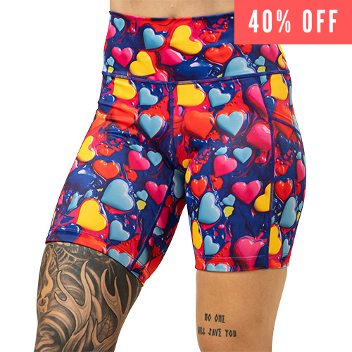 40% off colorful heart pattern shorts