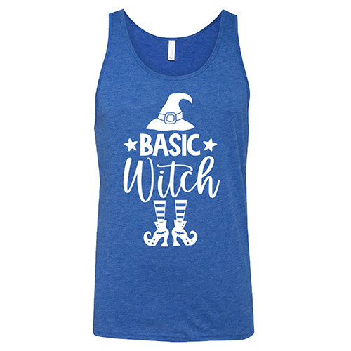 Basic Witch Hat & Shoes unisex blue tank