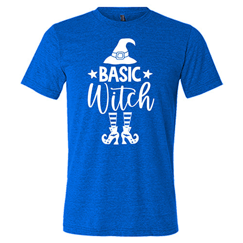 Basic Witch Hat & Shoes unisex blue shirt