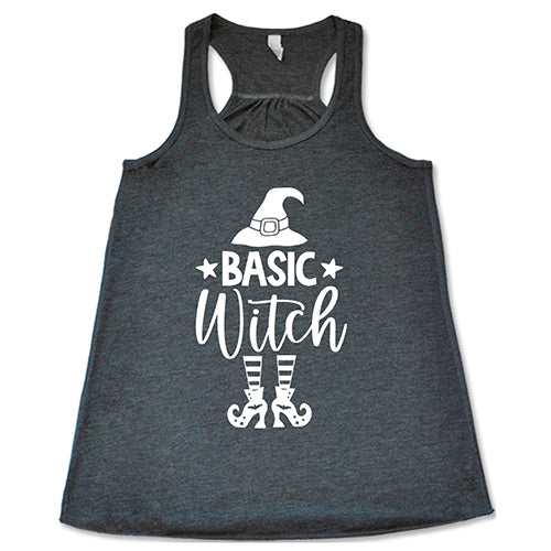 Basic Witch Hat & Shoes grey shirt