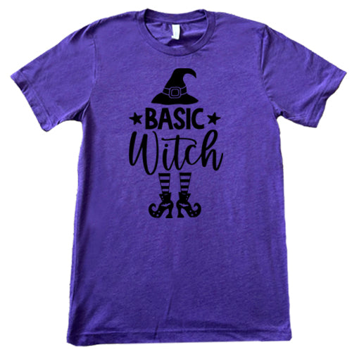 Basic Witch Hat & Shoes unisex purple shirt
