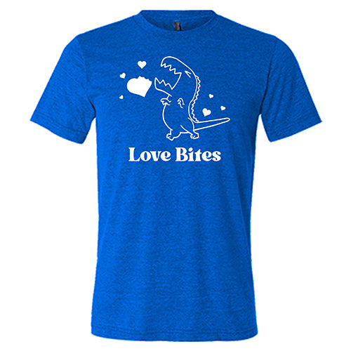 blue "Love Bites" unisex shirt