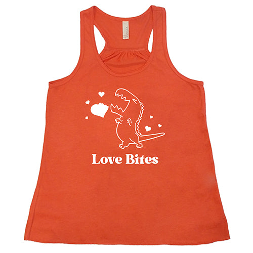 coral "Love Bites" shirt