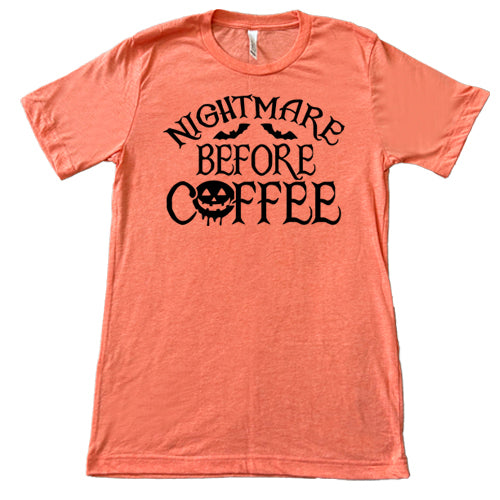 Nightmare Before Coffee unisex coral shirt