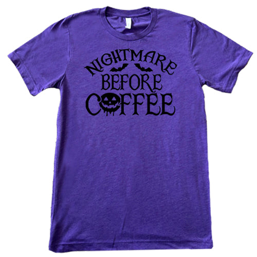 Nightmare Before Coffee unisex purple shirt