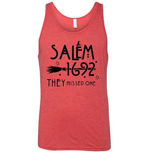 Salem 1692 They Missed One red unisex tank