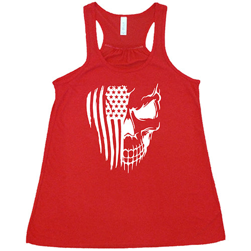 red cvg skull flag tank top